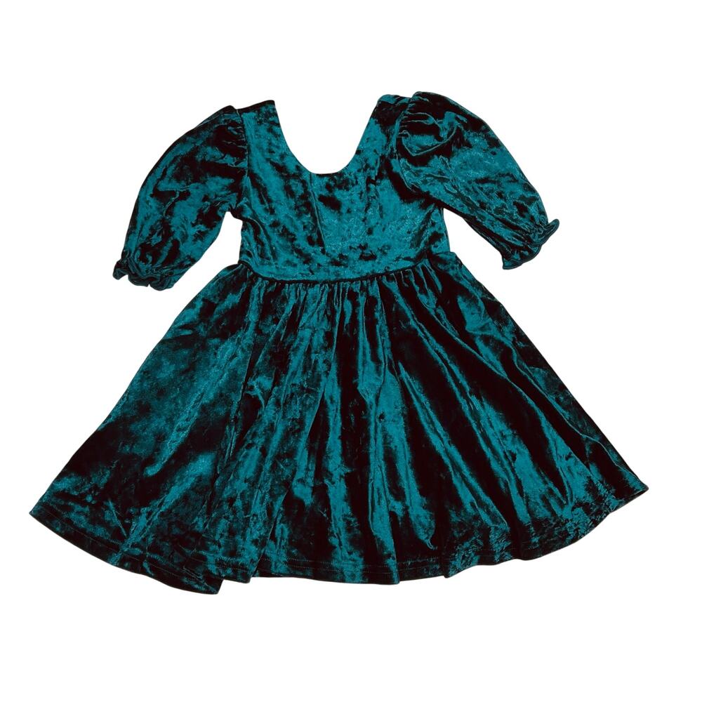 NWT Ollie Jay Size 5 Pippa Crushed Green Velour Dress